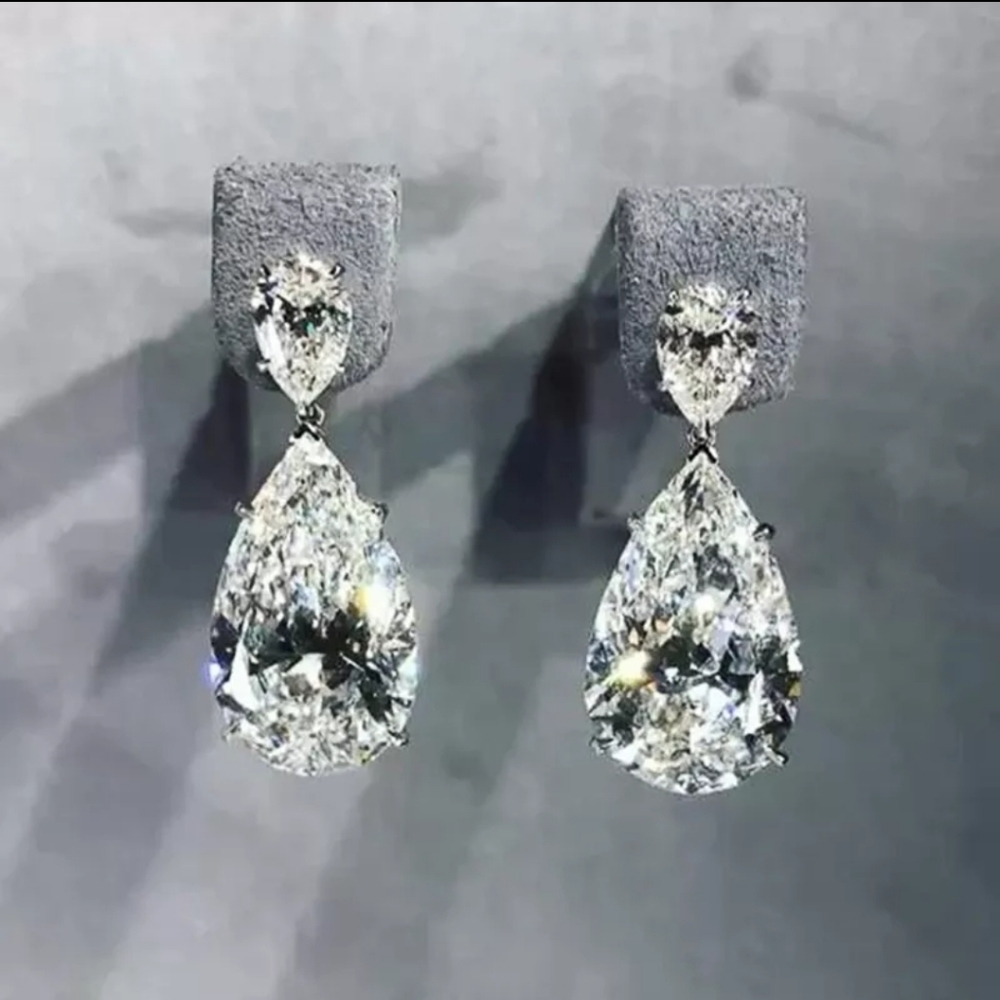 Zirconia Huitan Elegant dangle women's earrings teardrop cubic Zirconia